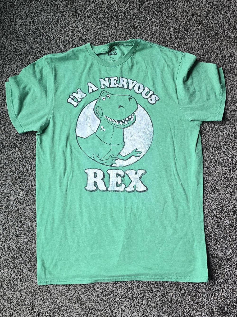Toy Story I'm A Nervous Rex Green Graphic Pet Reptile Tee